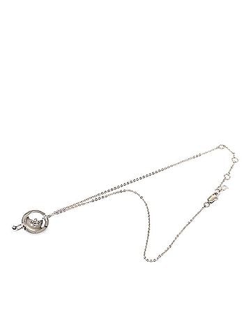 Christian Dior Christian Dior Dior Button Motif Chain Pendant Necklace, Silver Metal, Women's (view 2)