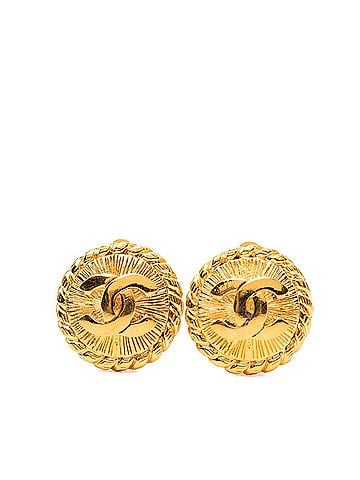 Chanel Chanel Coco Mark Round Earrings, Gold Plated, Women's CHANEL (view 1)
