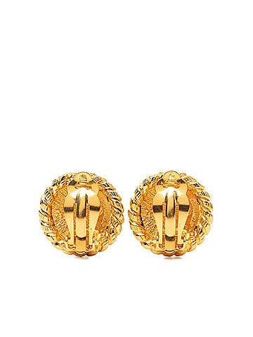 Chanel Chanel Coco Mark Round Earrings, Gold Plated, Women's CHANEL (view 2)