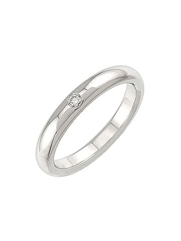 Tiffany & Co. Tiffany & Co. Stacking Band Ring with 1 Diamond, Platinum. (view 1)
