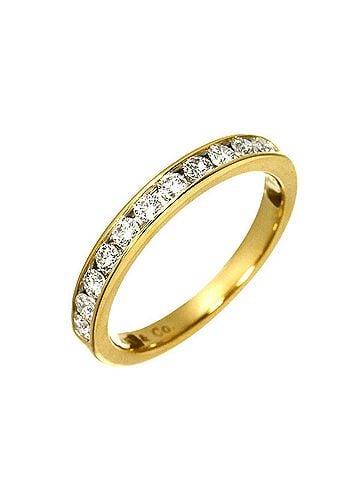 Tiffany & Co. Tiffany & Co. Channel Setting Ring, 3mm Wide, Half Diamond, 18K Yellow Gold 750. (view 1)