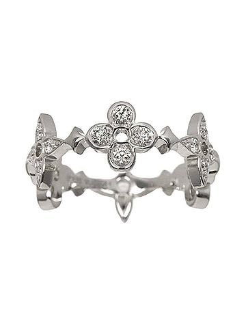 Louis Vuitton Louis Vuitton Fine Dentelle #50 Ring with Diamonds, 18K White Gold (750) (view 2)