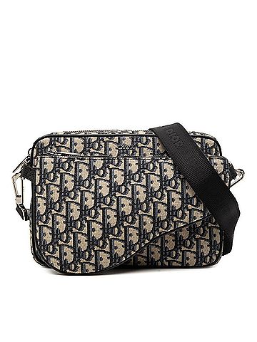 Christian Dior Christian Dior Dior Oblique Saddle 3-in-1 Jacquard Crossbody Shoulder Bag, Beige/Black Fabric Leather, Women's. (view 1)