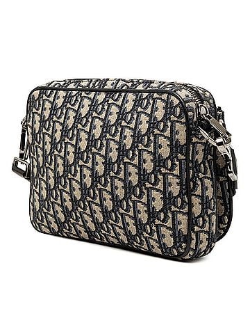 Christian Dior Christian Dior Dior Oblique Saddle 3-in-1 Jacquard Crossbody Shoulder Bag, Beige/Black Fabric Leather, Women's. (view 2)