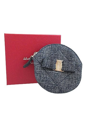 Salvatore Ferragamo Salvatore Ferragamo Vara Ribbon Cotton Blue Wallet/Coin Case 0511Salvatore (view 2)