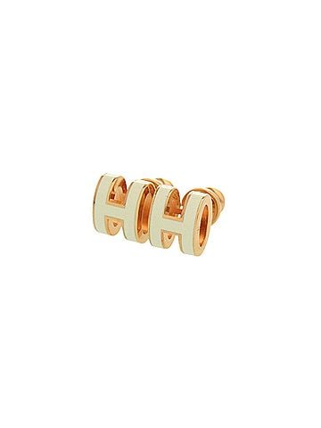 Hermès Hermes Pop H Mini White Earrings with Rose Gold Hardware, White, 1548 HERMES (view 1)