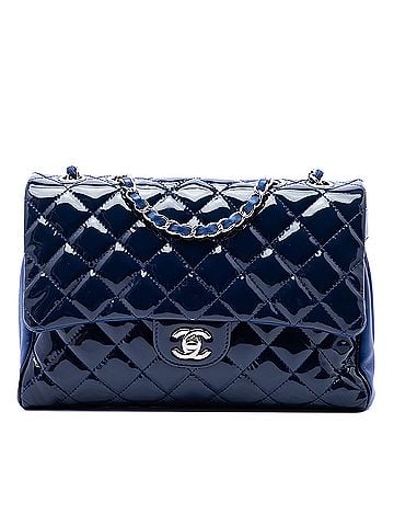 Chanel Large CC Quilted Patent Double Compartment Flap (view 1)