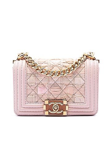 Chanel Mini Quilted Tweed and Lambskin Boy Flap (view 1)