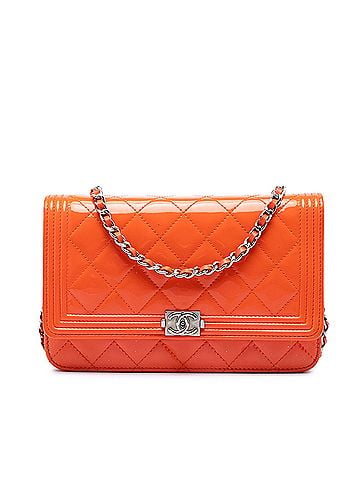 Chanel Quilted Patent Boy Wallet on Chain (view 1)