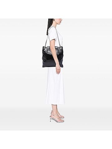 Chanel Perforated Crackled Metallic Calfskin Drill Tote (view 2)
