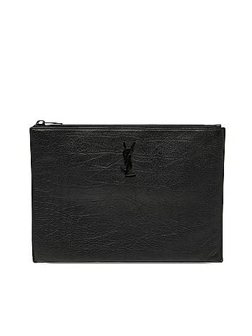 Saint Laurent Croc Embossed Leather Monogram Document Holder (view 1)