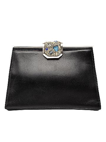 Gucci Leather Crystal Embellished Frame Clutch (view 1)