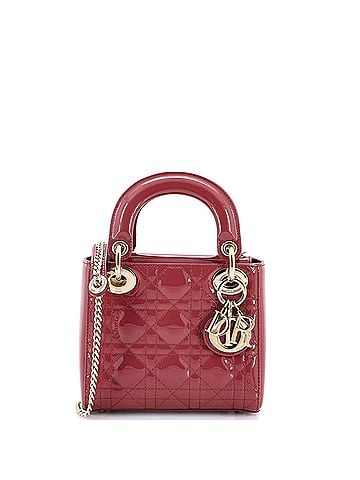 Christian Dior Lady Dior Chain Bag Cannage Quilt Patent Mini (view 1)