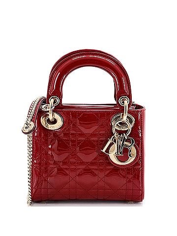 Christian Dior Lady Dior Chain Bag Cannage Quilt Patent Mini (view 1)