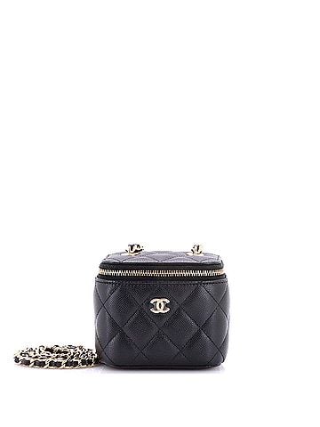 Chanel Classic Vanity Case with Chain Quilted Caviar Mini (view 1)
