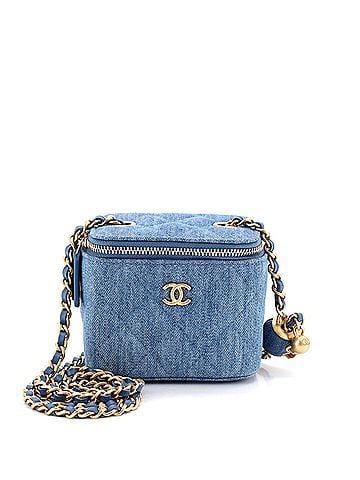 Chanel Pearl Crush Vanity Case with Chain Quilted Denim Mini (view 1)