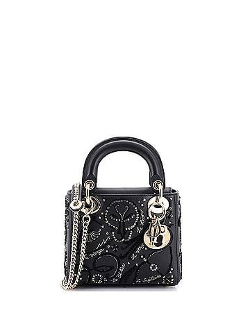 Christian Dior Lady Dior Chain Bag Embroidered Calfskin Mini (view 1)