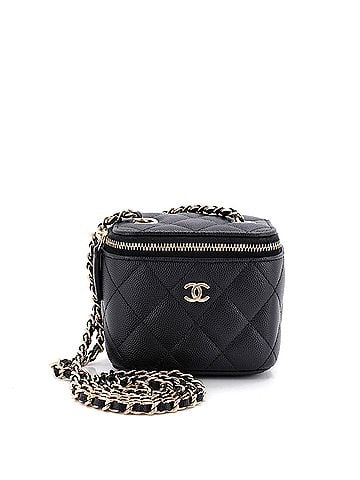 Chanel Classic Vanity Case with Chain Quilted Caviar Mini (view 1)
