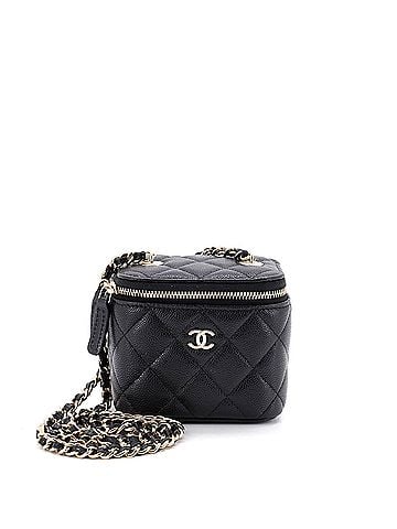 Chanel Classic Vanity Case with Chain Quilted Caviar Mini (view 1)