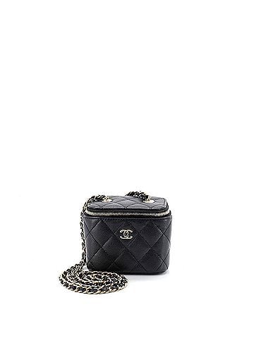 Chanel Classic Vanity Case with Chain Quilted Caviar Mini (view 1)