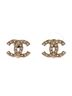 Chanel CC Stud Earrings Metal with Crystals One size - photo 1
