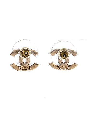 Chanel CC Stud Earrings Metal with Crystals (view 2)
