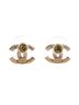 Chanel CC Stud Earrings Metal with Crystals One size - photo 2