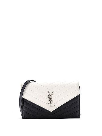 Saint Laurent Classic Monogram Wallet on Chain Matelasse Chevron Leather Small (view 1)
