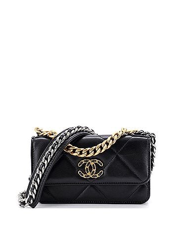 Chanel 19 Flap Phone Holder with Chain Quilted Lambskin (view 1)