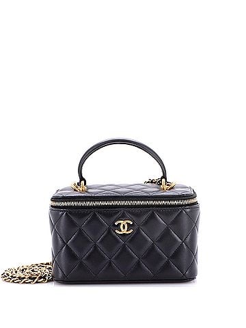 Chanel Classic Top Handle Vanity Case with Chain Quilted Lambskin Small (view 1)