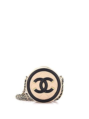 Chanel Filigree Round Clutch with Chain Quilted Caviar Mini (view 1)
