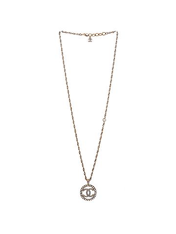 Chanel CC Round Pendant Necklace Metal with Faux Pearls (view 2)