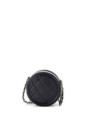 Chanel Filigree Round Clutch with Chain Quilted Caviar Mini (view 2)
