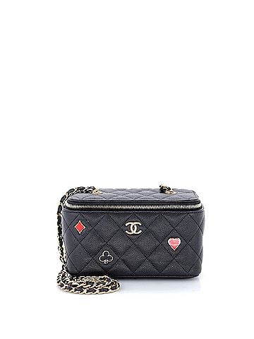 Chanel Coco Casino Vanity Case with Chain Quilted Caviar Small (view 1)