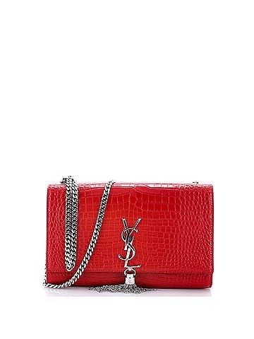 Saint Laurent Classic Monogram Tassel Crossbody Bag Crocodile Embossed Leather Medium (view 1)