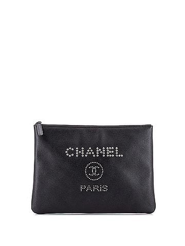 Chanel Deauville Pouch Studded Caviar Medium (view 1)