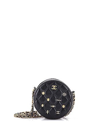Chanel Egyptian Amulet Round Chain Clutch Quilted Calfskin Mini (view 1)