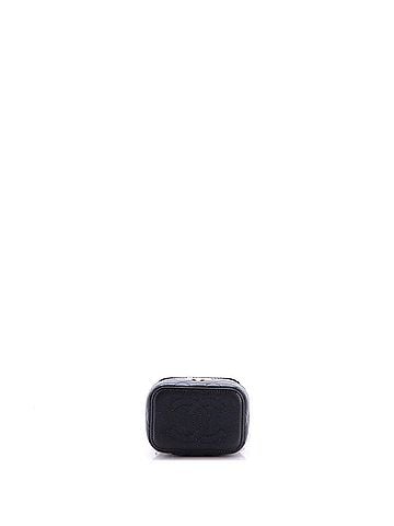 Chanel Coco Enamel Strap Vanity Case with Chain Quilted Caviar Mini (view 2)