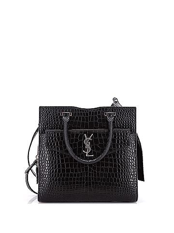 Saint Laurent Uptown Tote Crocodile Embossed Leather Small (view 1)
