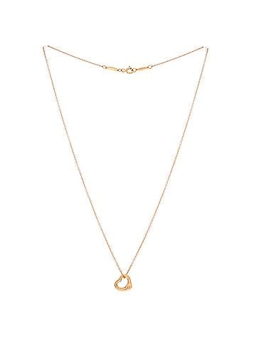 Tiffany & Co. Elsa Peretti Open Heart Pendant Necklace 18K Rose Gold 11mm (view 2)