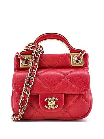Chanel Lady Handle Flap Card Holder on Chain Quilted Calfskin (view 1)