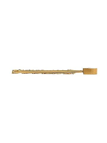 Chanel Logo Safety Pin Brooch Metal with Crystals (view 2)