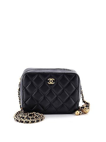 Chanel Pearl Crush Zip Around Vanity Case with Chain Quilted Lambskin Mini (view 1)