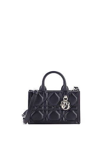 Christian Dior Book Tote with Strap Macrocannage Quilt Calfskin Mini (view 1)