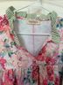 Haptics 100% Polyester Floral Pink Green Short Sleeve Blouse Size L - photo 5