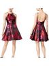 Xscape Floral Black Red Pink Cocktail Dress Size 12 - photo 1