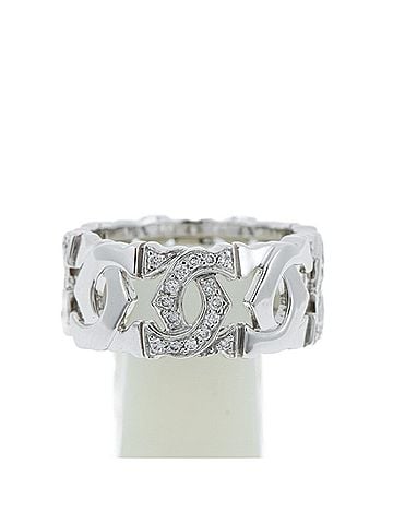 Cartier Cartier Entrelacé 2C Half Diamond Ring 750 K18WG White Gold L-157517 (view 2)