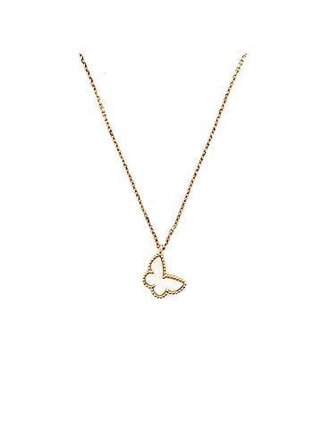 Van Cleef & Arpels Sweet Alhambra Butterfly Pendant Necklace 18K Yellow Gold and Mother of Pearl (view 1)