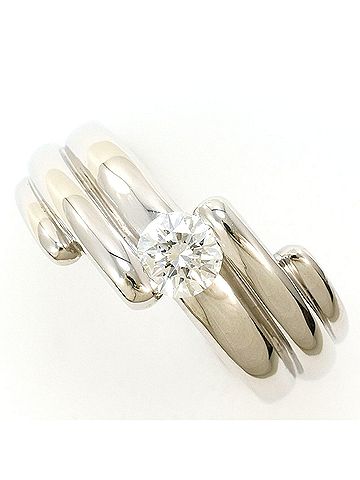 Unbranded PT900 Platinum Ring with 1 Diamond (no carat marking), 0.4ct, SI2 clarity, Certificate of Authenticity, Total Weight 10.6g, Like New Condition. (view 1)