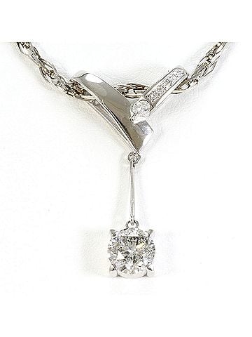 Unbranded PT900 Platinum / PT850 Necklace with 1.743ct Diamonds and 0.11ct Diamonds, Certificate of Authenticity Included, Total Weight 13.5g, 50cm Length, Like New Condition. (view 1)